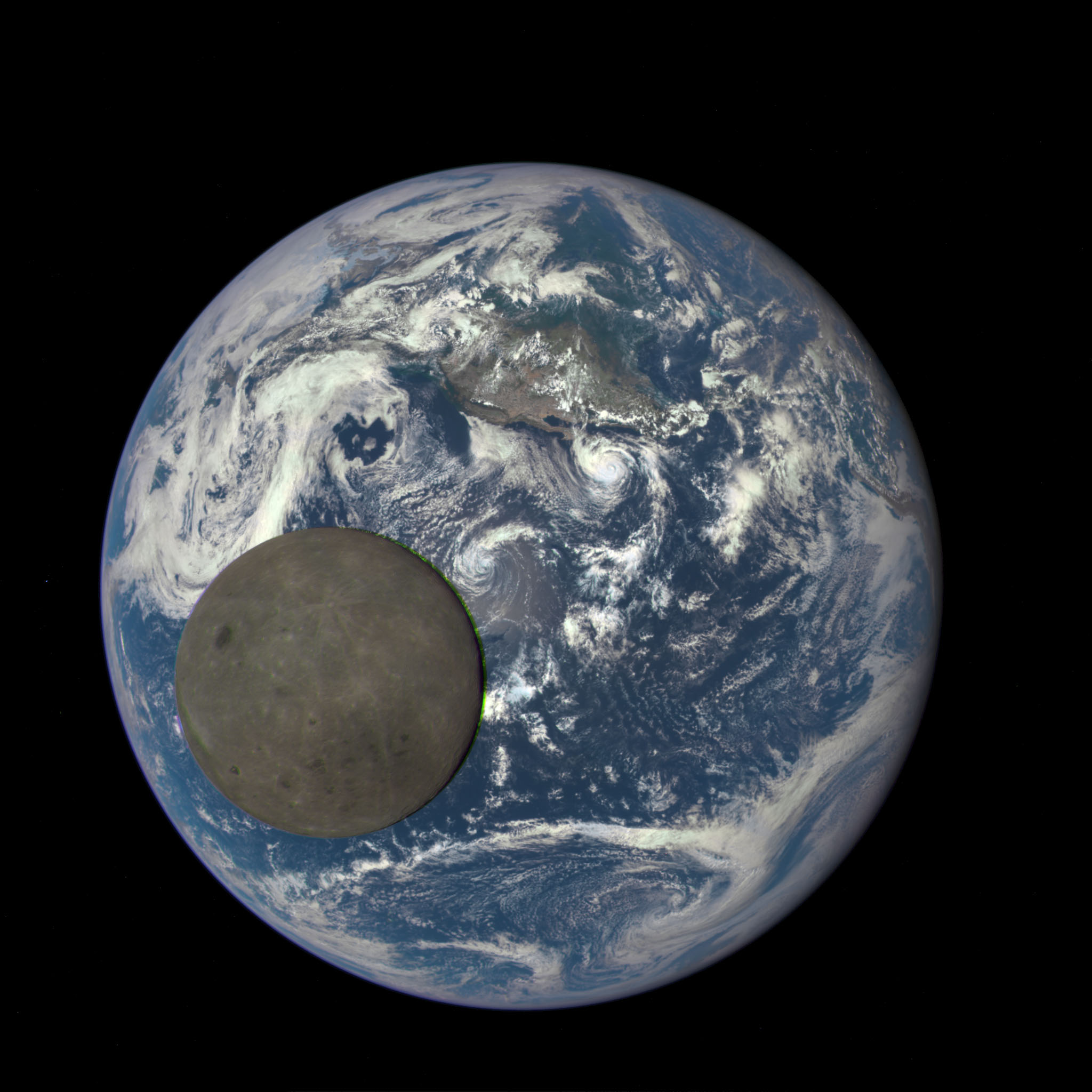 Earth and Moon from NASA EPIC camera